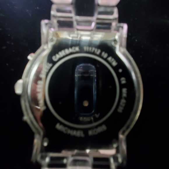 Michael Kors Mother of Pearl Face Watch with Crystal\'s and Lucite Band main image 6